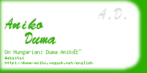 aniko duma business card